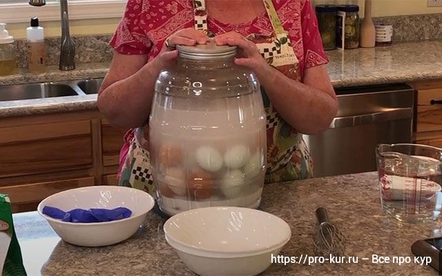 Хранение яиц в воде с известью – свежие стеклянные яйца через год. 