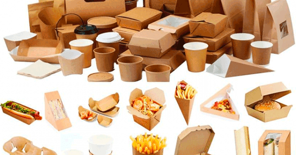 Картонная упаковка для еды и продуктов. 